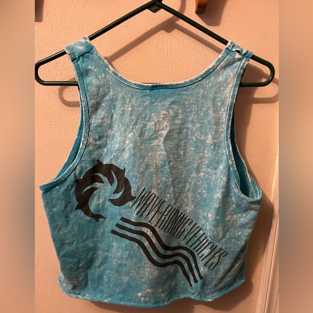 Blue Sleeveless Crop Top Surf Brand Wave Riding Vehicles. No tag- fits women med